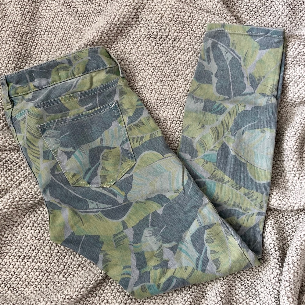 Gap Always Skinny tropical leaf print jeans sz 26